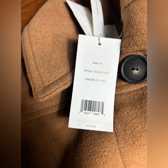 NWT $595 Vince Crop Wool Jacket Coat in Brown - Picture 5 of 5